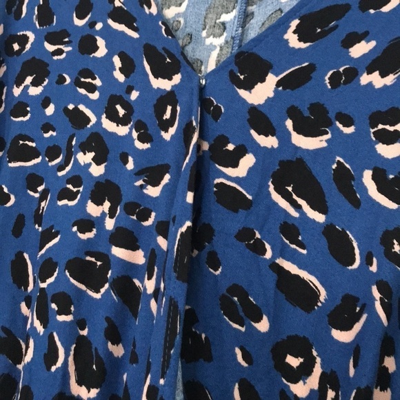 NWT Eloquii Elements plus size blue leopard print kimono sleeve vneck jumpsuit - Picture 6 of 11